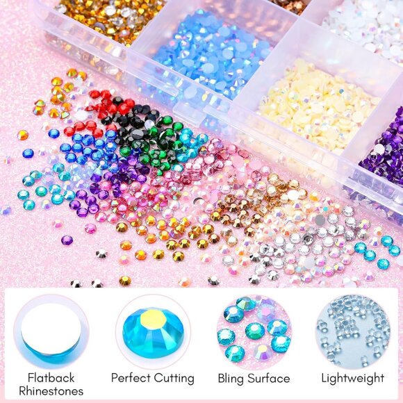 Nail Rhinestone Glue Kit: 15ml Strong Gems Adhesive Gel with 3360pcs - Picture 4 of 8